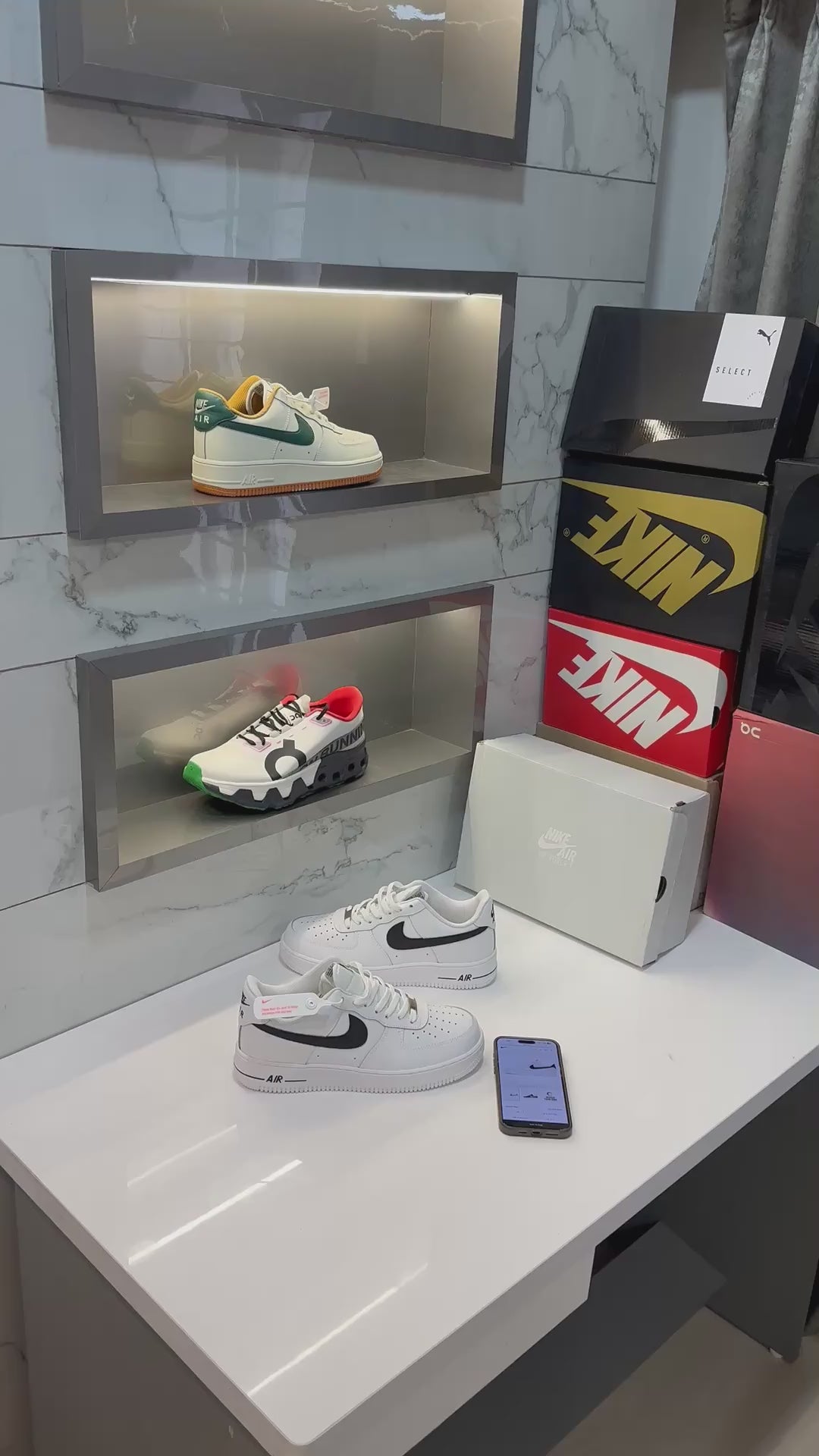 Nike Air Force 1  Low White Black Classic Streetwear Sneakers