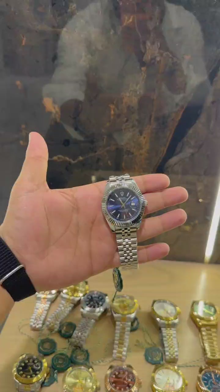 Rolex Datejust Premium Luxury Men's Watch - Royal Blue Dial Edition