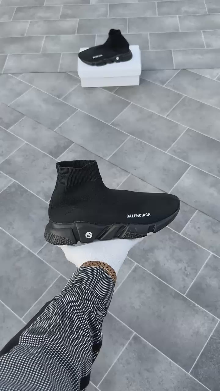 Balenciaga Speed Trainer "Triple Black" Knit Sock Sneakers
