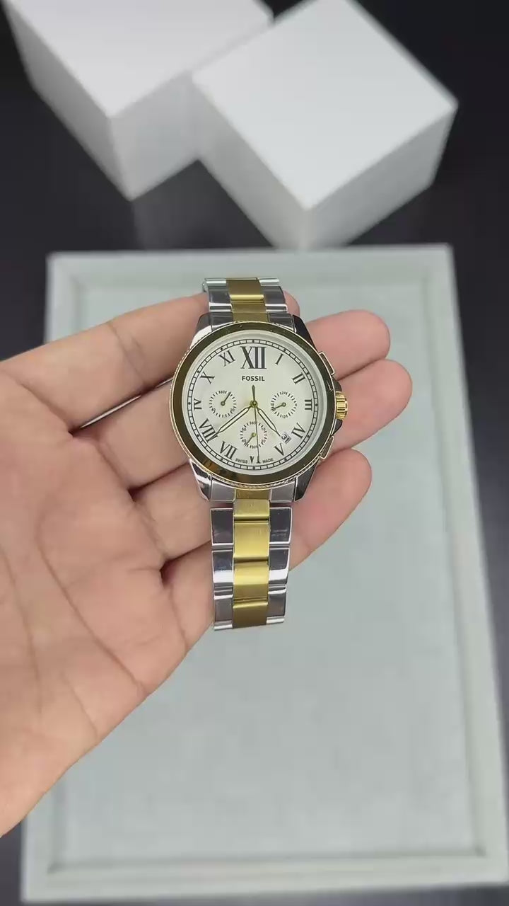 Fossil Grant Chronograph Two-Tone Silver & Gold Men's Watch
