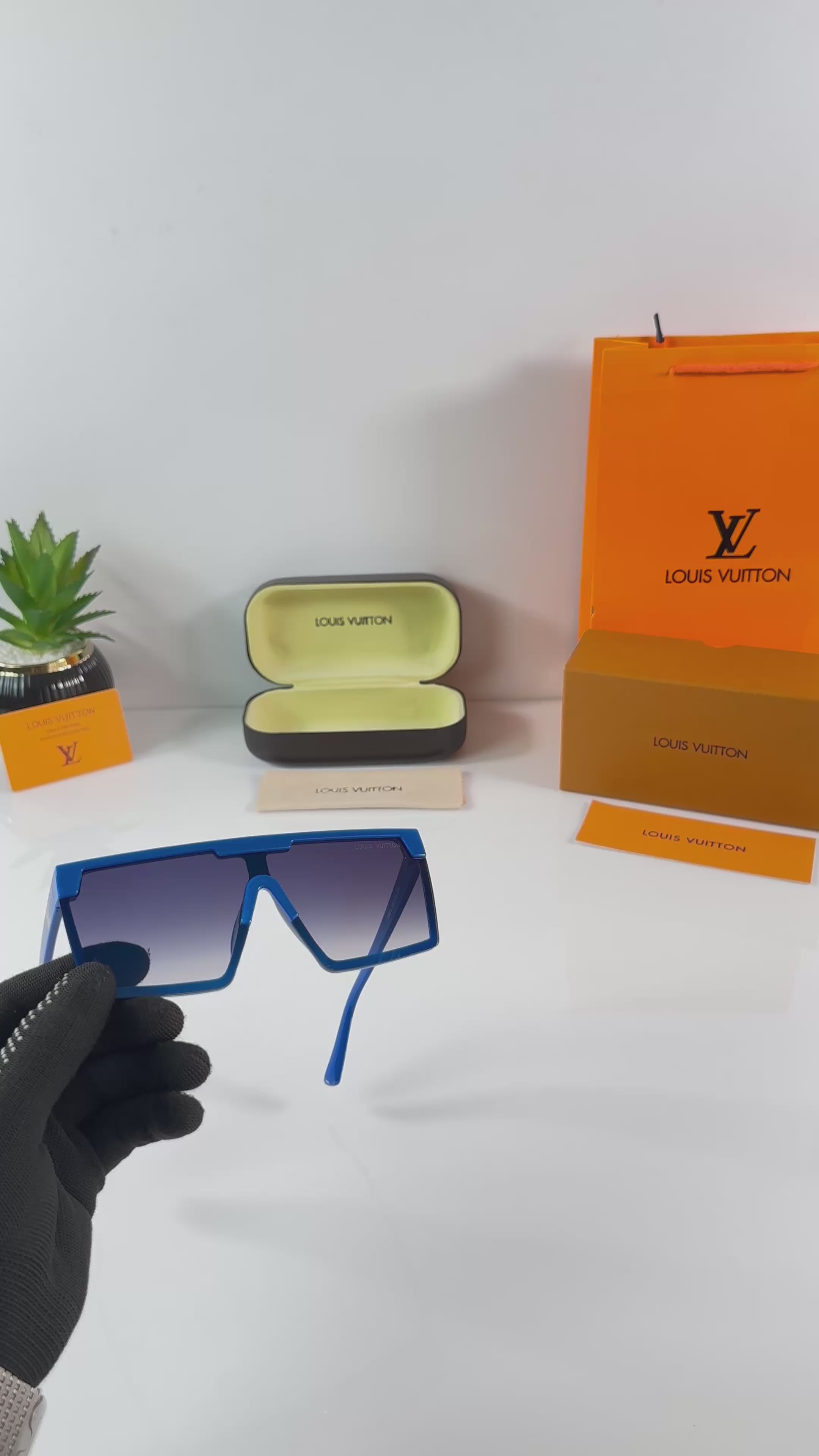 Louis Vuitton Cyclone Mask Square Sunglasses in Electric Blue