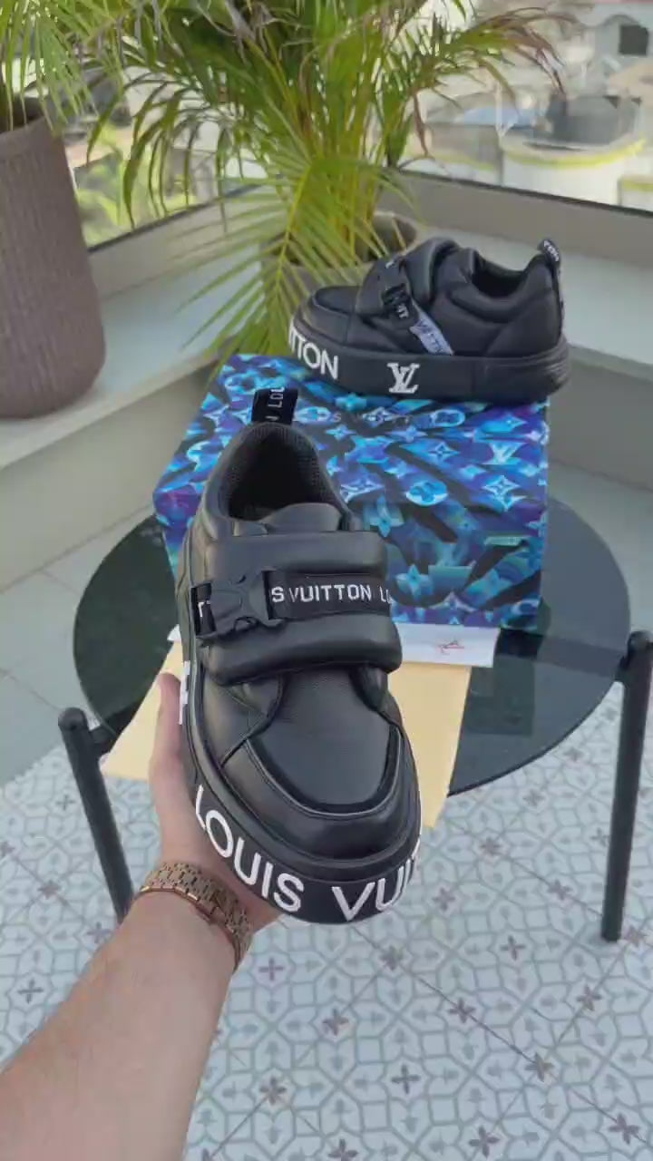 Louis Vuitton Maxi Trainer Black Padded Graphic Sole Luxury Sneakers