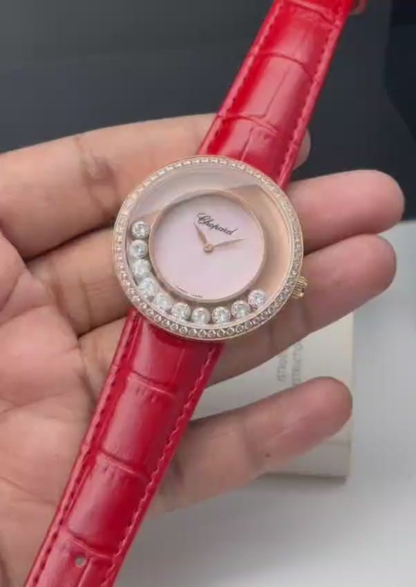 Chopard Happy Diamonds Luxury Quartz Ladies Watch with Leather Strap