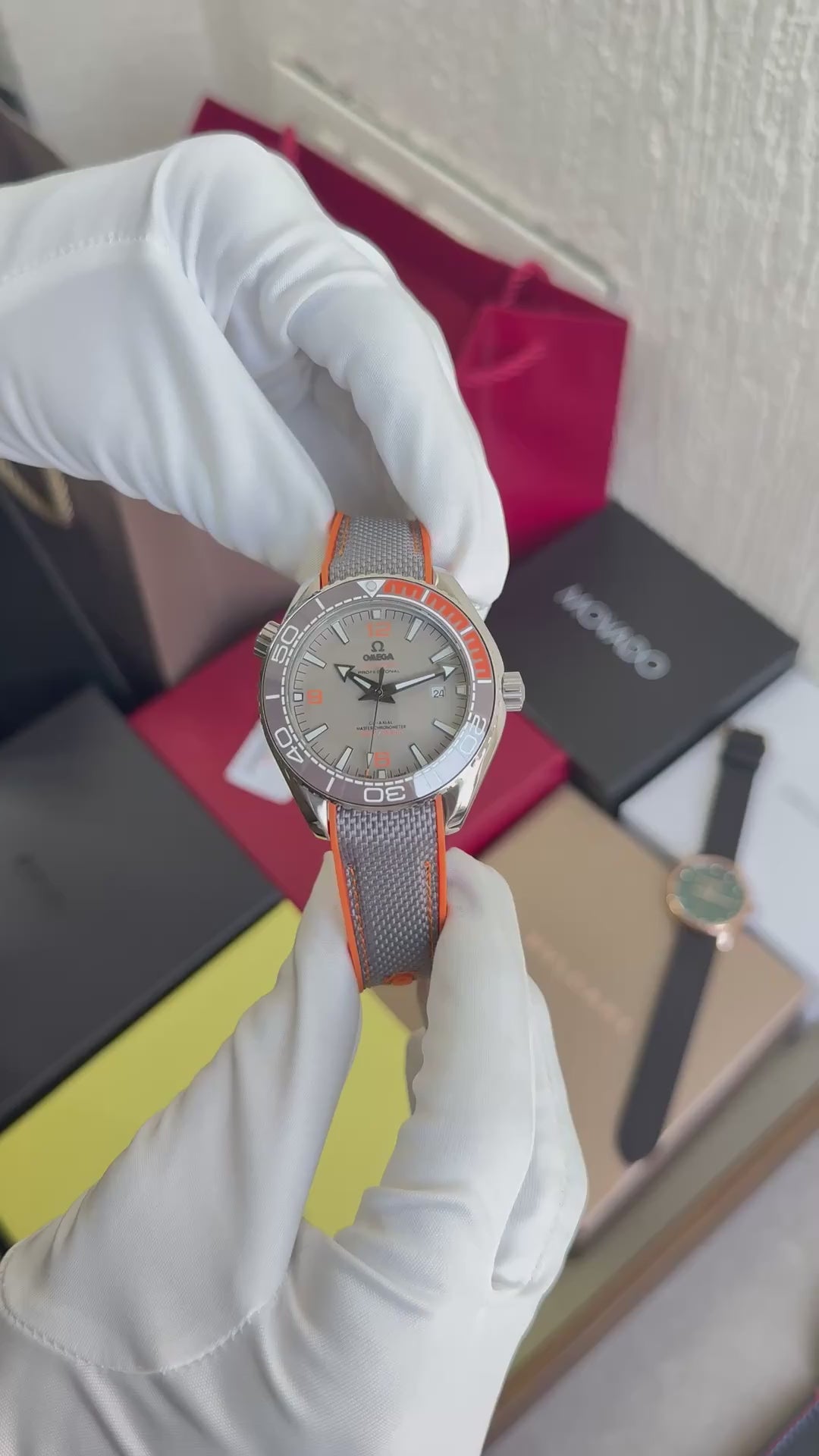 Omega Seamaster Planet Ocean 600M Co-Axial Automatic Black and Orange Luxury Watch