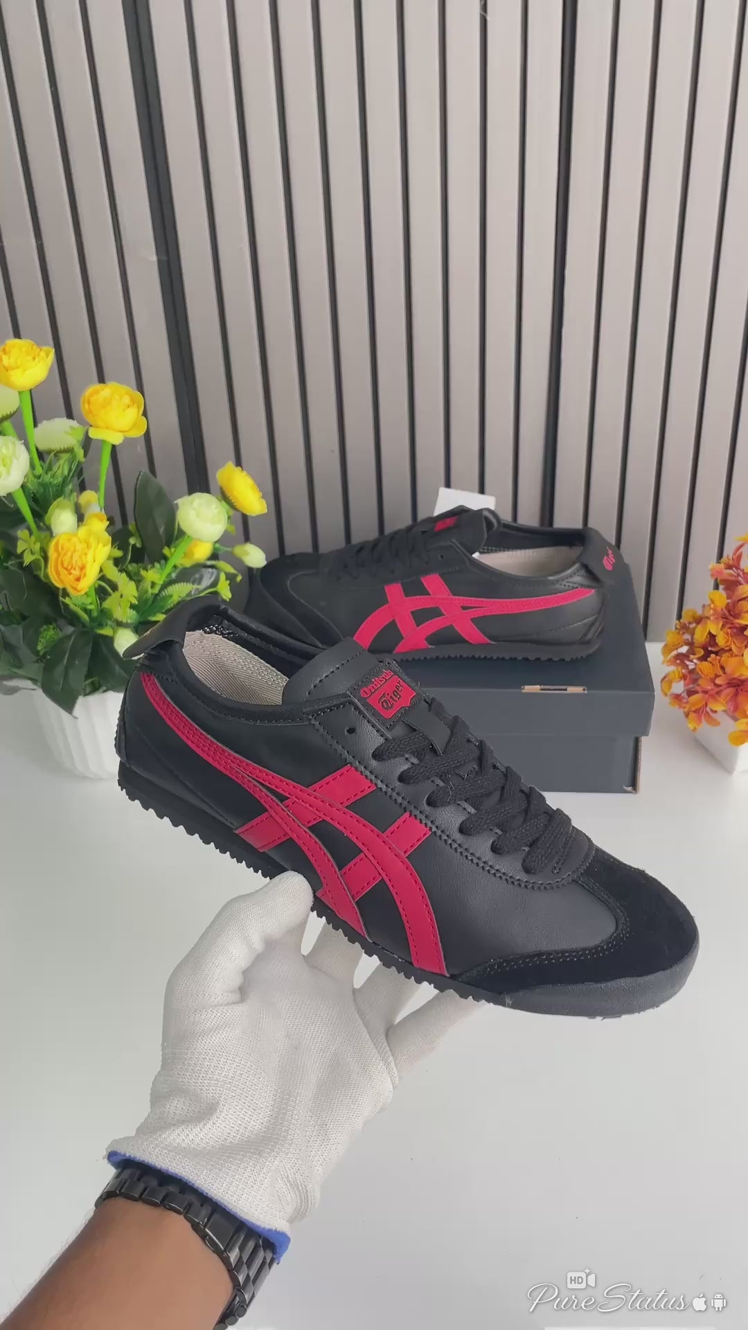 Onitsuka Tiger Mexico 66 "Black Classic Red" Premium Retro Sneakers