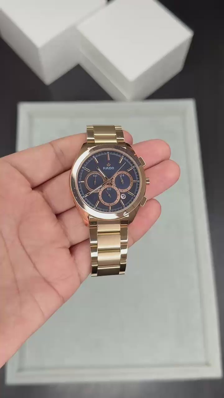 Rado HyperChrome Chronograph Rose Gold & Blue Dial Men's Watch