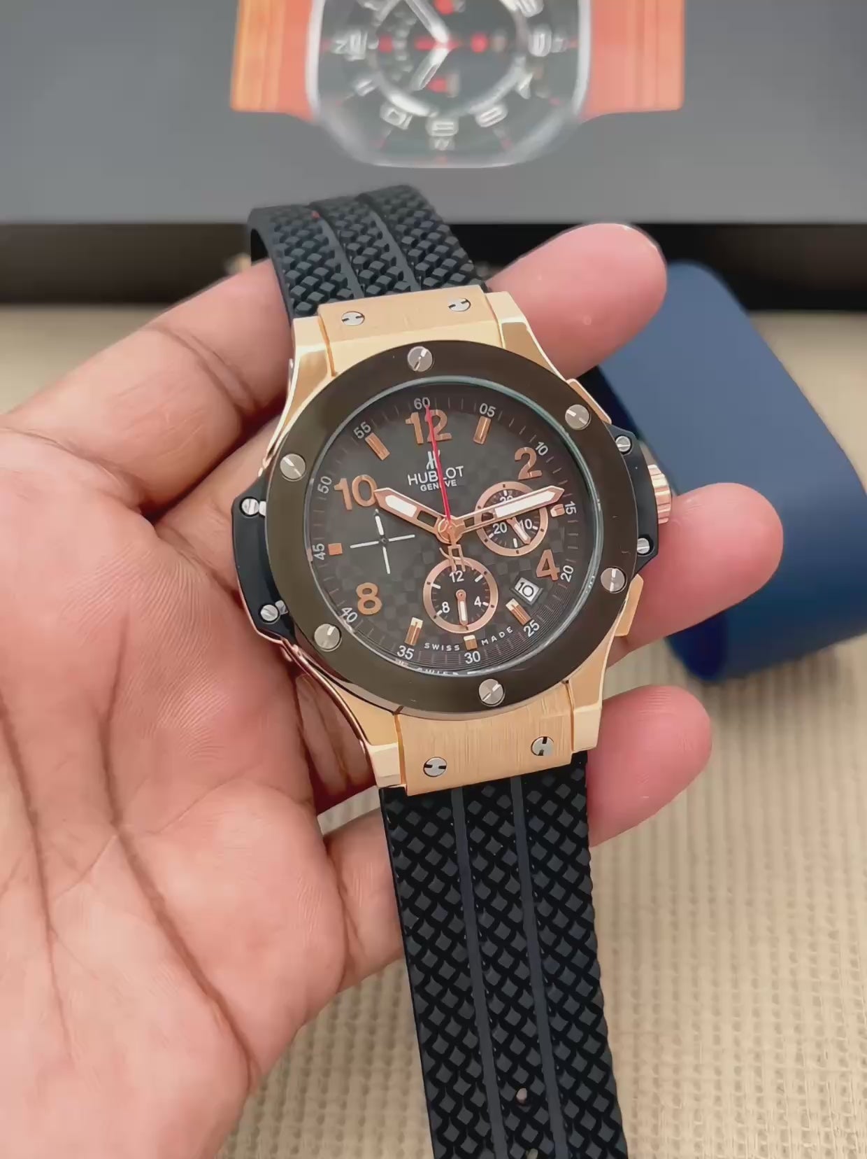Hublot Big Bang Full Matte Grey Rose Edition Chronograph Watch for Men
