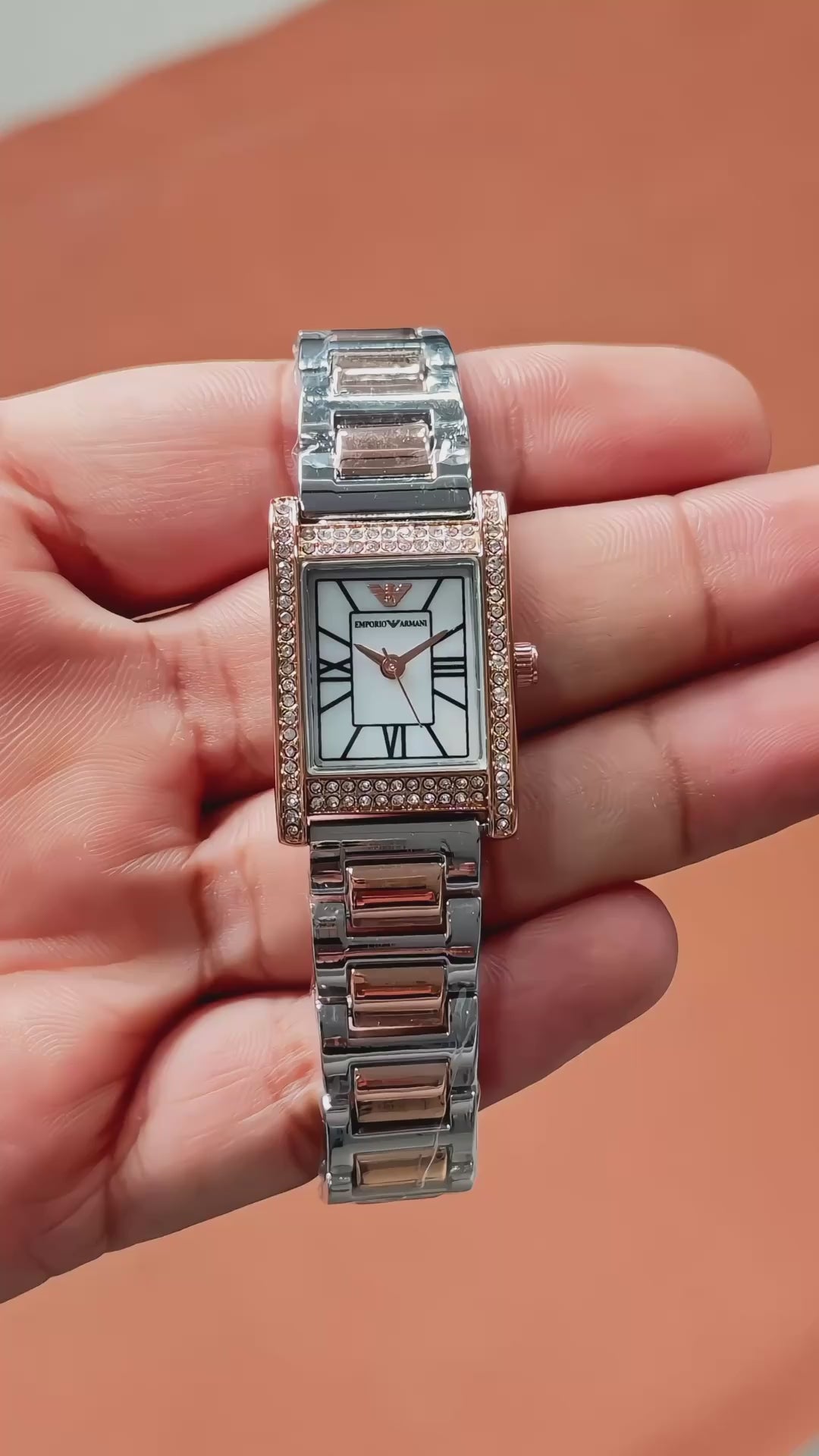 Emporio Armani Federica Two-Tone Diamond Bezel Luxury Women's Watch