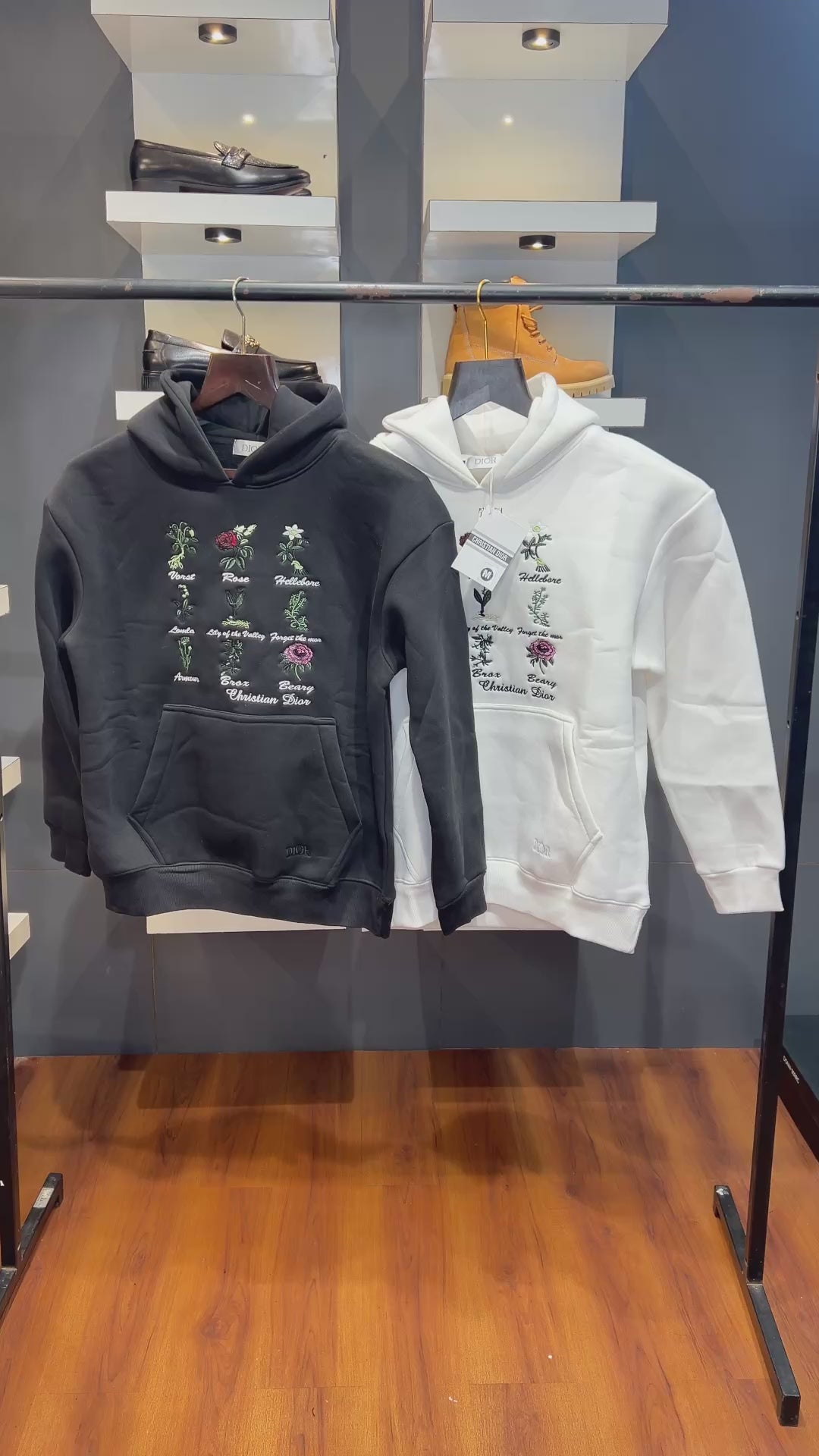 Christian Dior Premium Botanical Embroidered Hoodie – Imported Edition