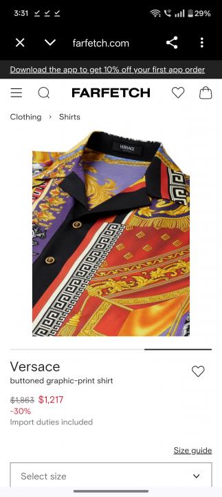 Versace Imported Store Article Premium Printed Shirt – Luxury Edition