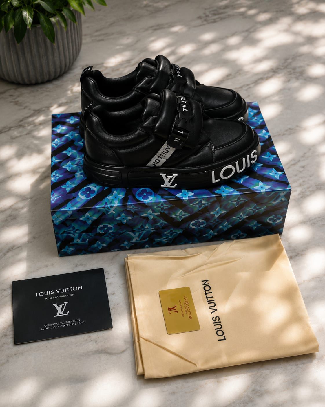 Louis Vuitton Maxi Trainer Black Padded Graphic Sole Luxury Sneakers