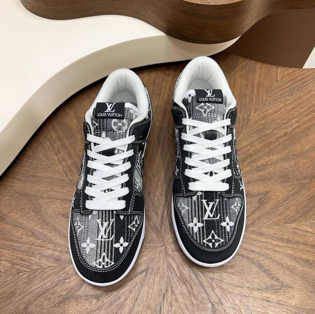 Nike Dunk Low x Louis Vuitton ‘Monogram Noir’ Premium Custom Sneakers – Ultimate Luxury Streetwear Skateboard Shoes