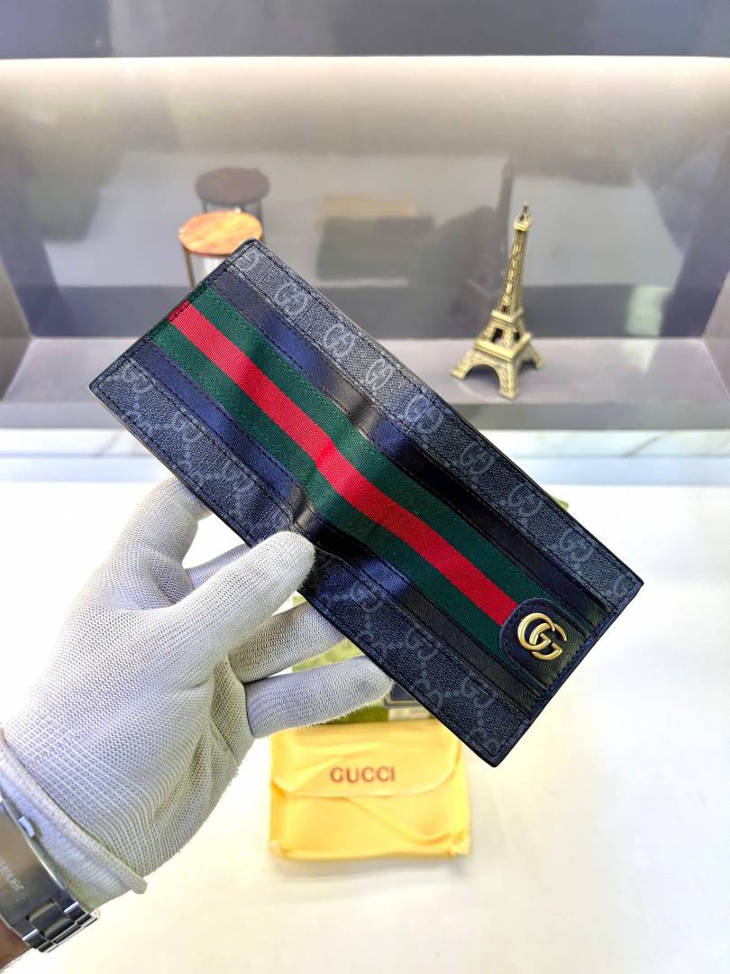 Gucci Ophidia GG Supreme Tab Detail Bifold Wallet