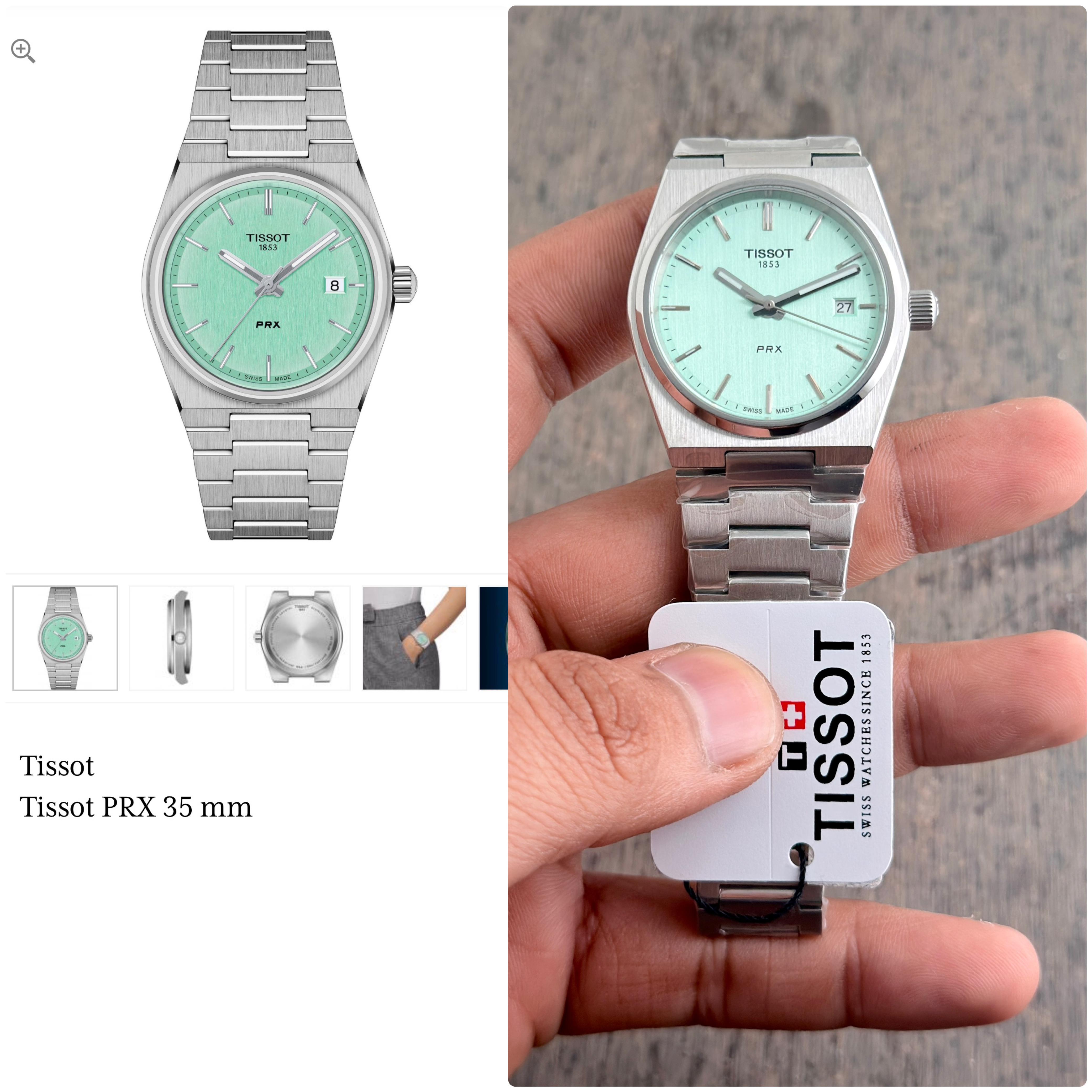Tissot PRX Mint Green Dial Stainless Steel Women's Watch