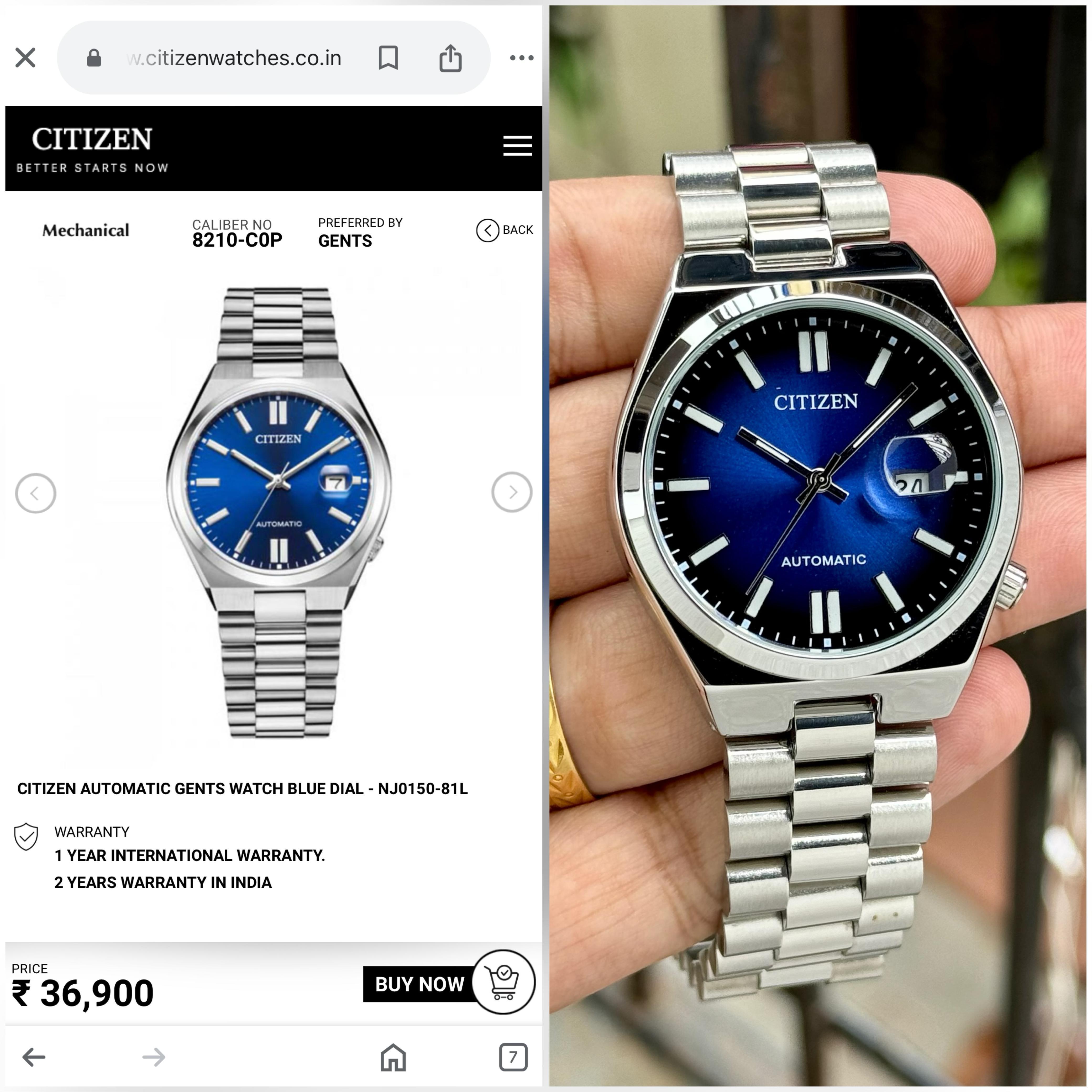 Citizen Tsuyosa Automatic Royal Blue Dial Premium Men's Watch