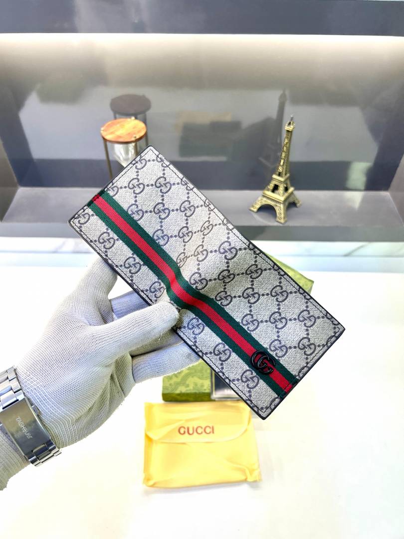 Gucci Ophidia GG Supreme Web Detail Bifold Wallet