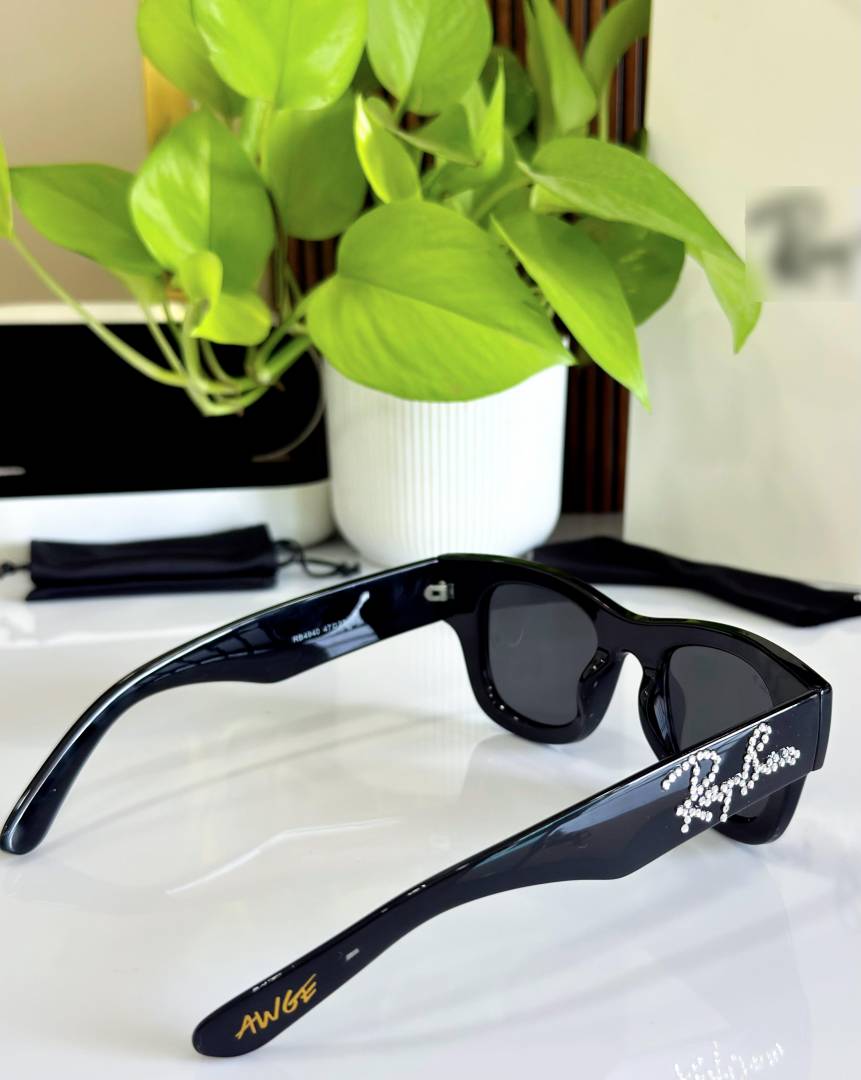 Ray-Ban x AWGE Special Edition Rhinestone Wayfarer Sunglasses in Gloss Black