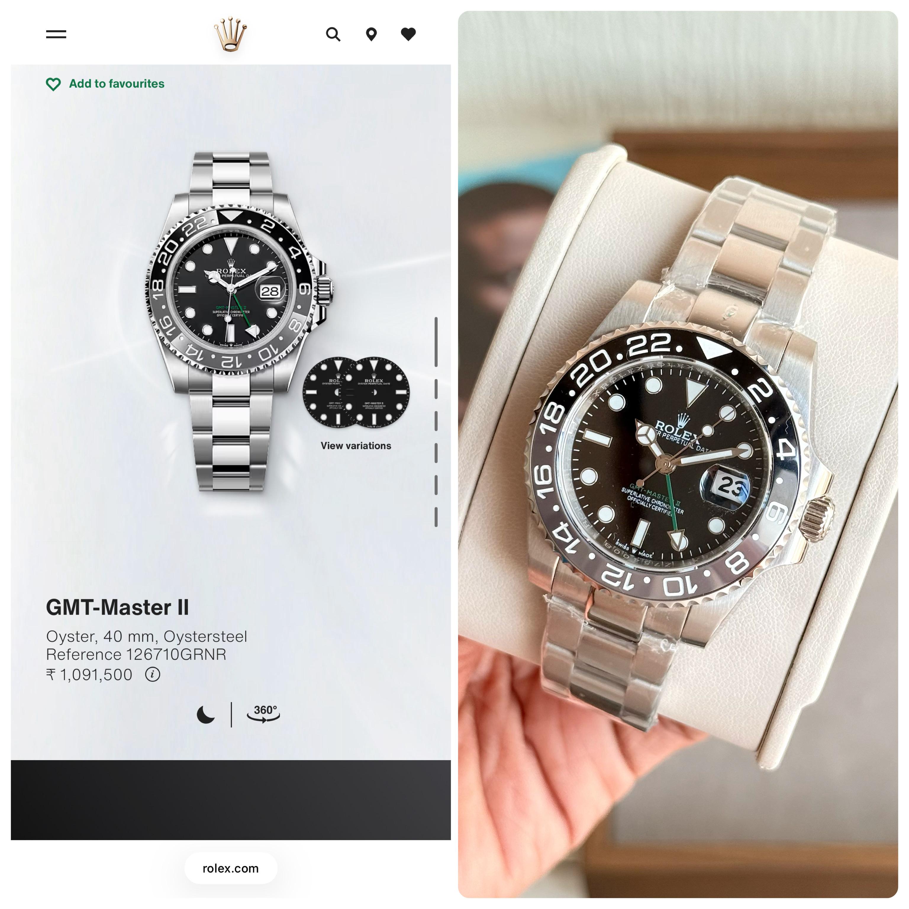 Rolex GMT-Master II 'Sprite' Green and Black Ceramic Automatic Men's Watch