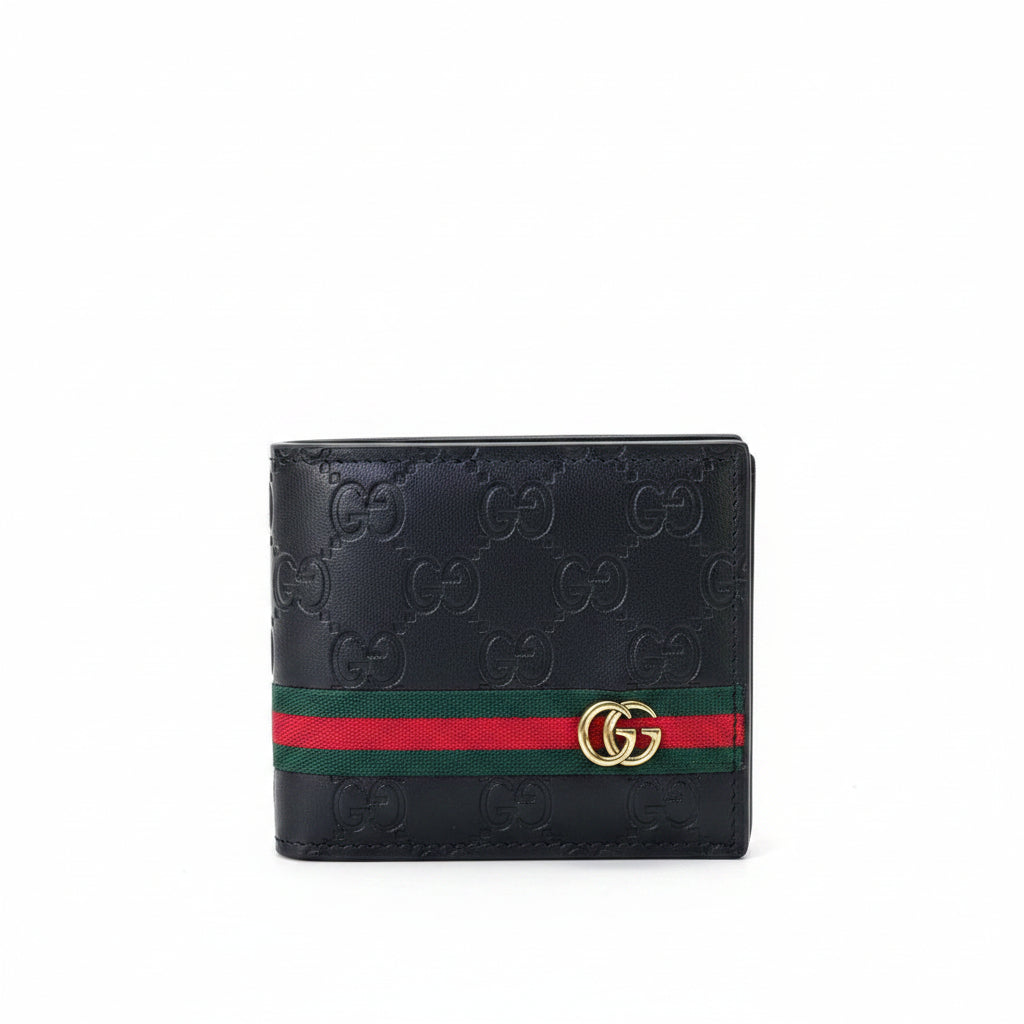 Gucci Ophidia GG Supreme Web Detail Bifold Wallet