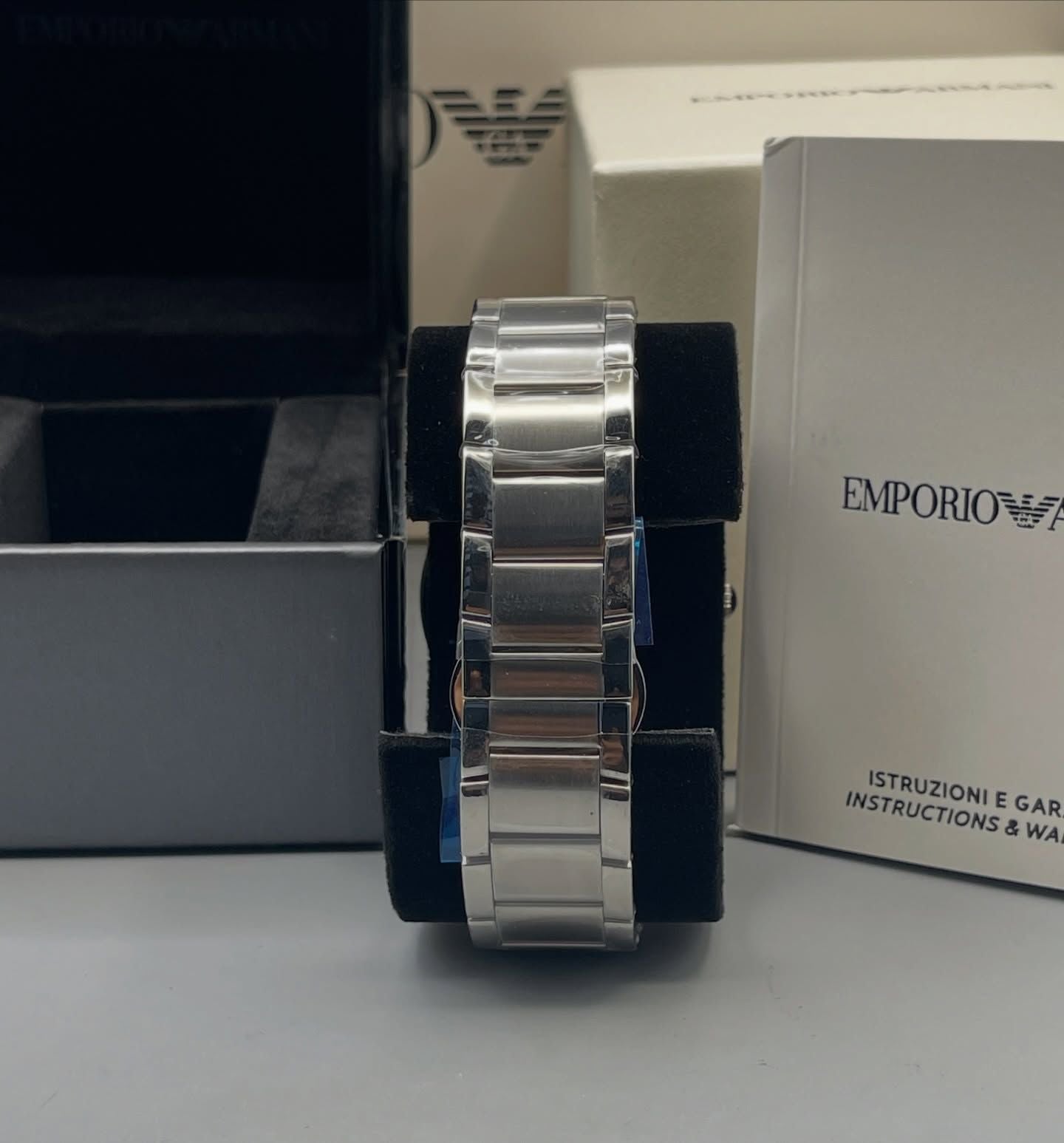 Emporio Armani Renato Chronograph Black Dial Men's Stainless Steel Watch