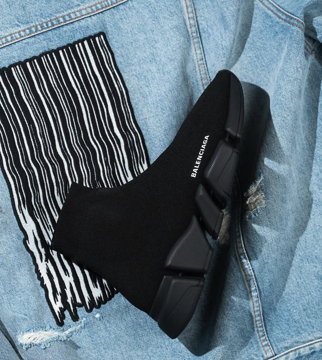 Balenciaga Speed Trainer "Triple Black" Knit Sock Sneakers