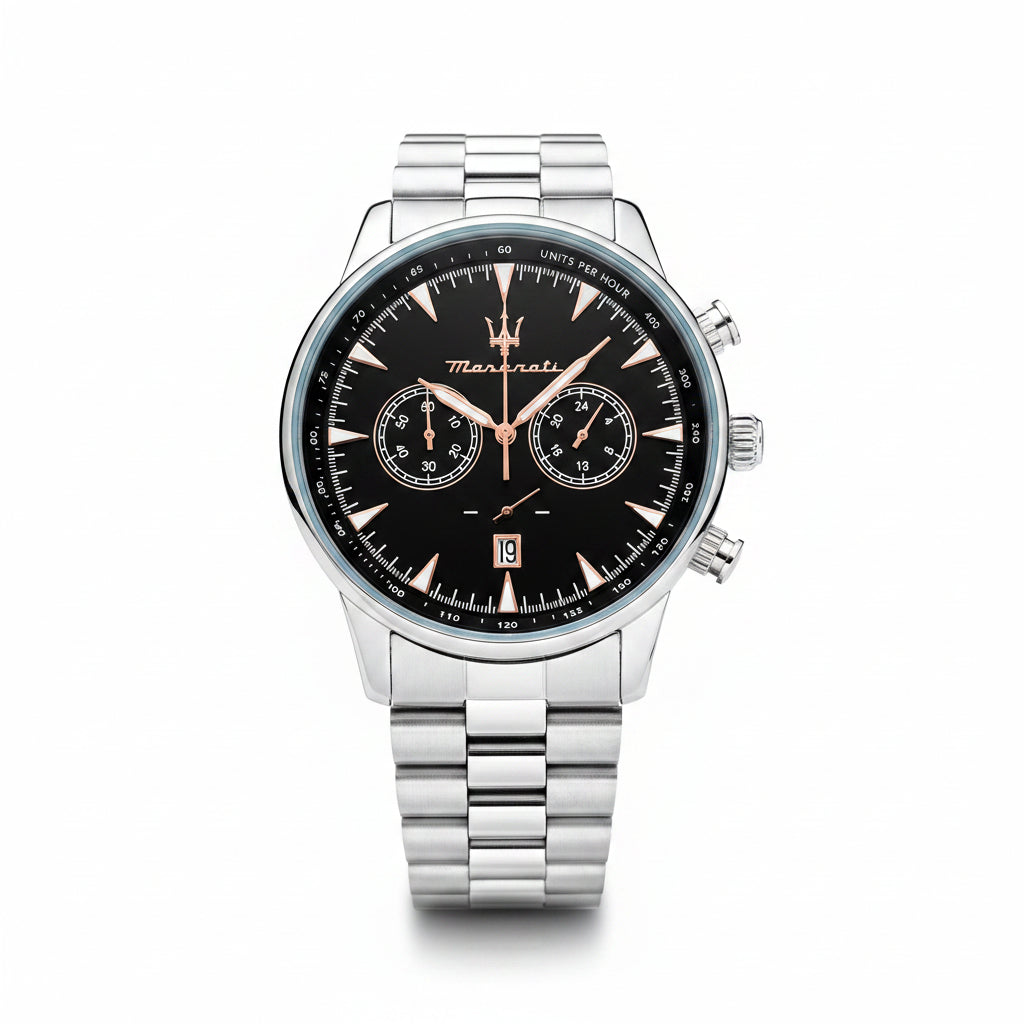 Maserati Classic Chronograph Black Dial Stainless Steel Men's Watch