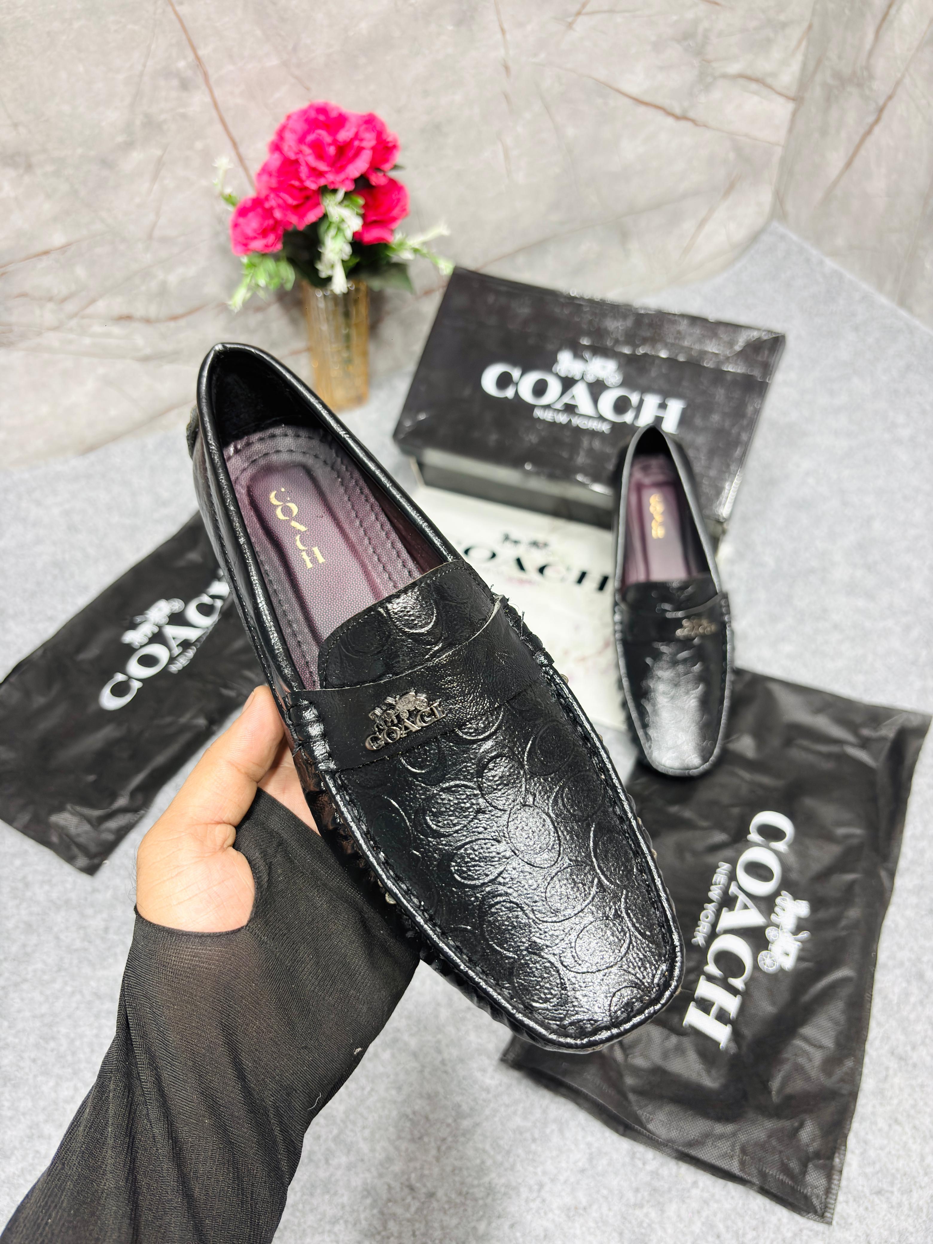 Coach Outlet Liam Luxury Monogram Leather Driving Loafers