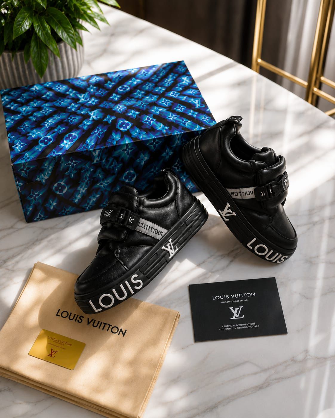Louis Vuitton Maxi Trainer Black Padded Graphic Sole Luxury Sneakers