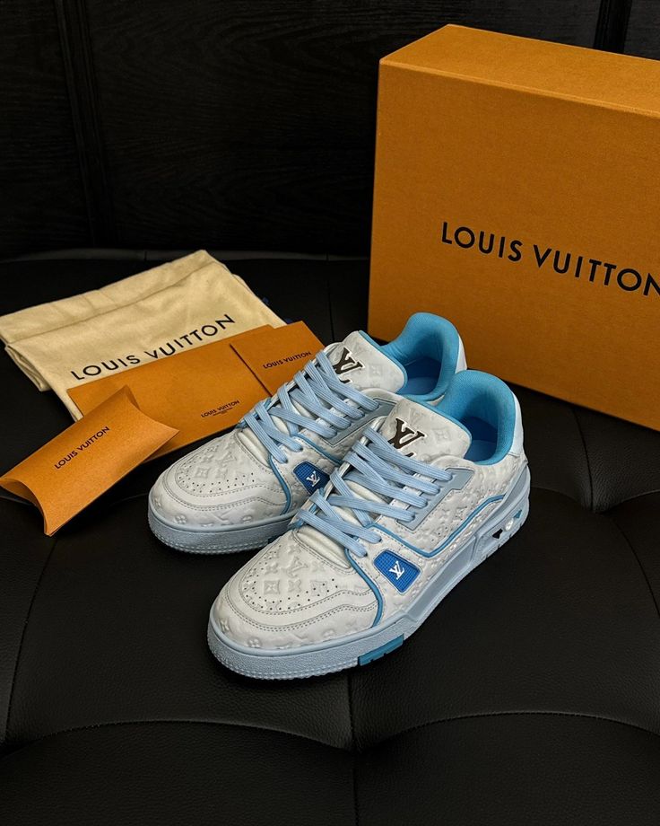 Louis Vuitton LV Trainer Sneaker 'Sky Blue' (Premium Luxury Edition with Bill & Box)