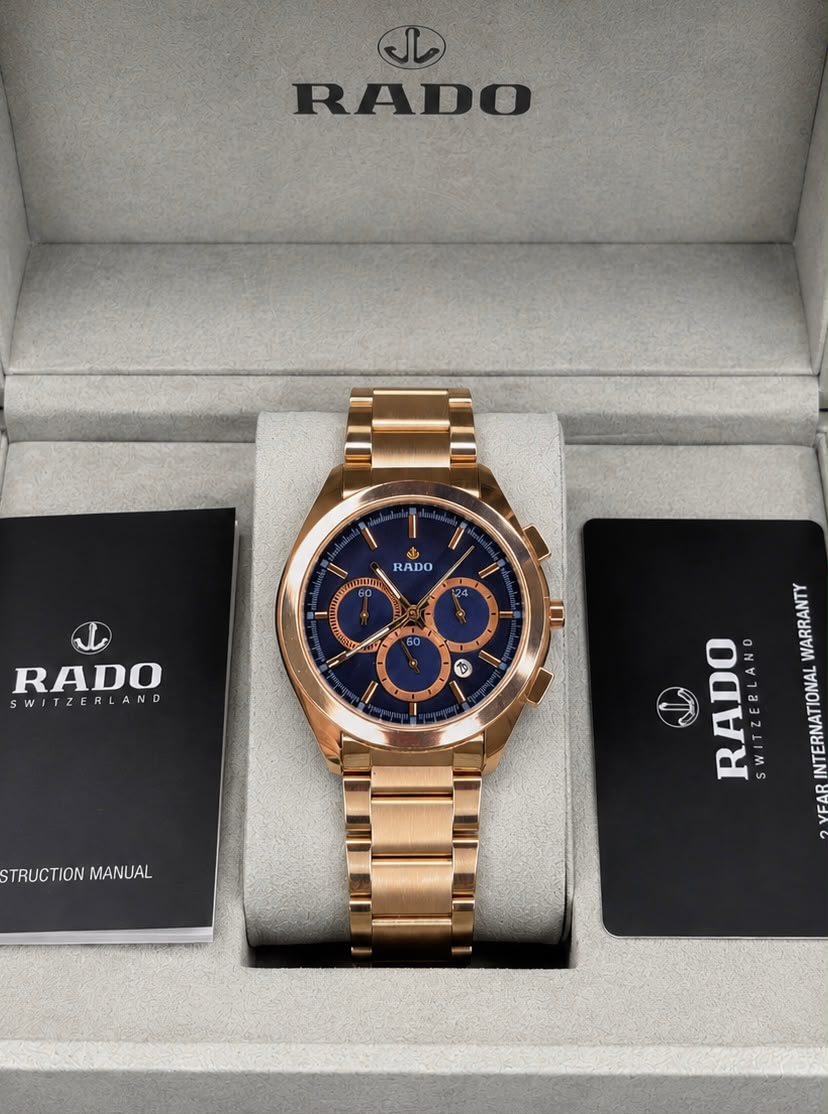 Rado HyperChrome Chronograph Rose Gold & Blue Dial Men's Watch