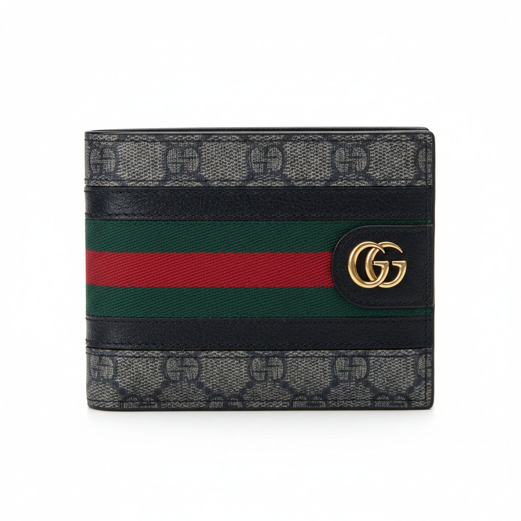 Gucci Ophidia GG Supreme Tab Detail Bifold Wallet