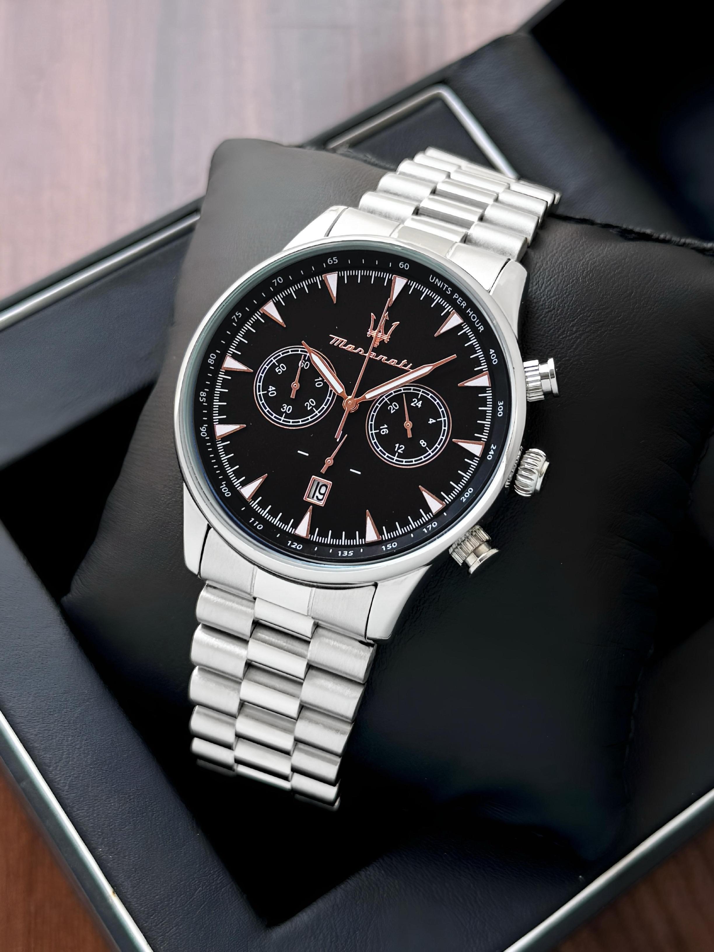 Maserati Classic Chronograph Black Dial Stainless Steel Men's Watch