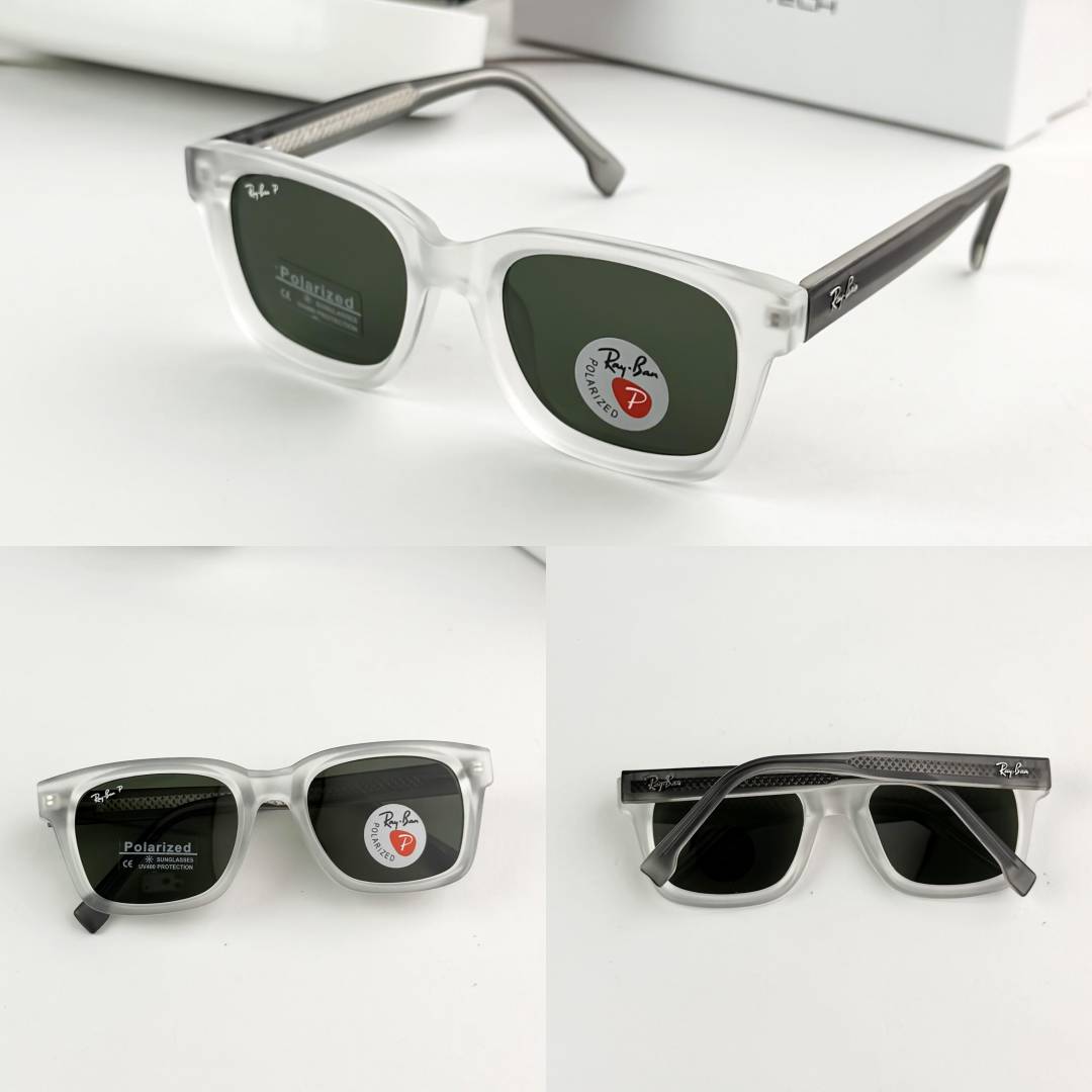 Ray-Ban Tech Series Polarized Square Sunglasses in Transparent Grey
