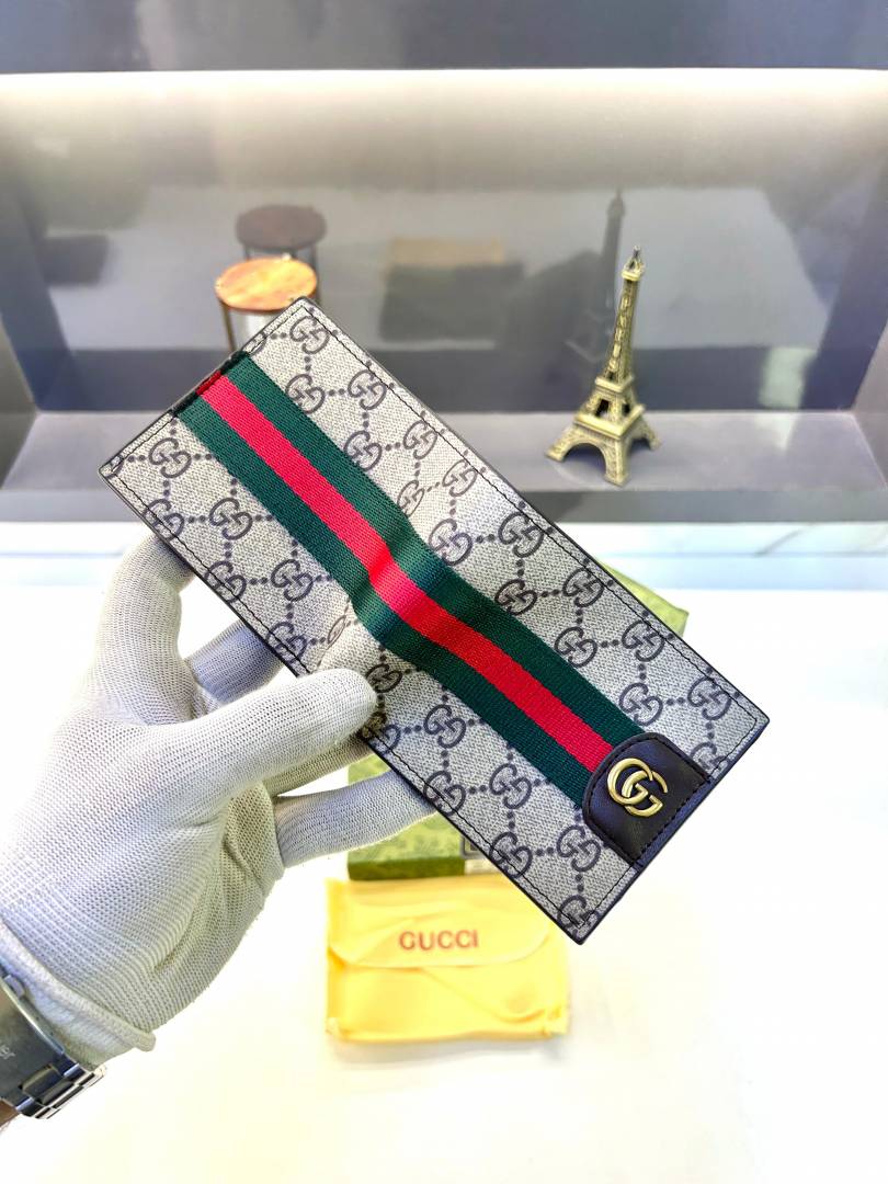 Gucci Ophidia GG Supreme Tab Detail Bifold Wallet