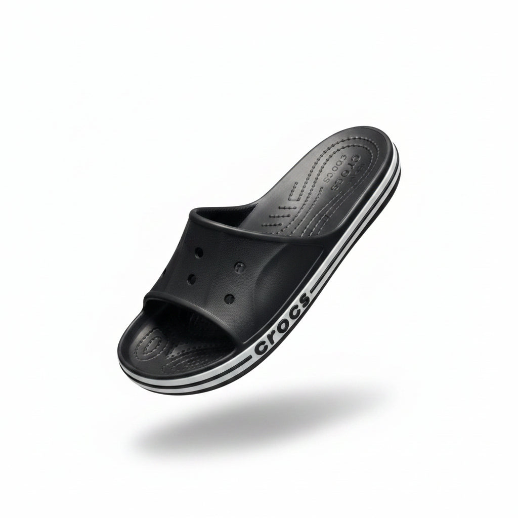 Crocs Bayaband Premium Black White Luxury Comfort Slides