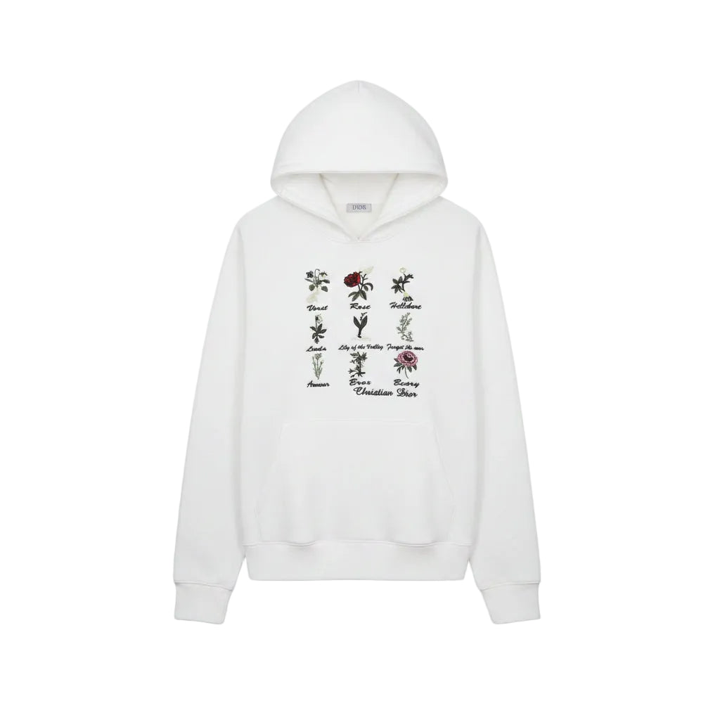 Christian Dior Premium Botanical Embroidered Hoodie – Imported Edition