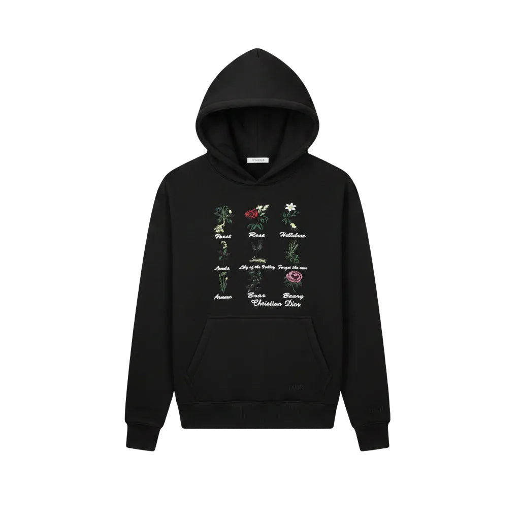 Christian Dior Premium Botanical Embroidered Hoodie – Imported Edition