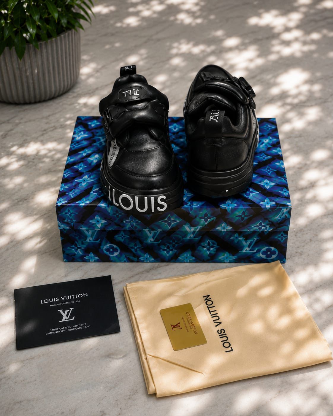 Louis Vuitton Maxi Trainer Black Padded Graphic Sole Luxury Sneakers
