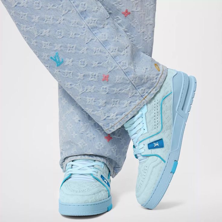 Louis Vuitton LV Trainer Sneaker 'Sky Blue' (Premium Luxury Edition with Bill & Box)