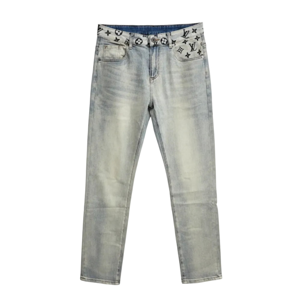 Louis Vuitton Premium Hyperflex Denim Jeans – LV Monogram Waistband Edition