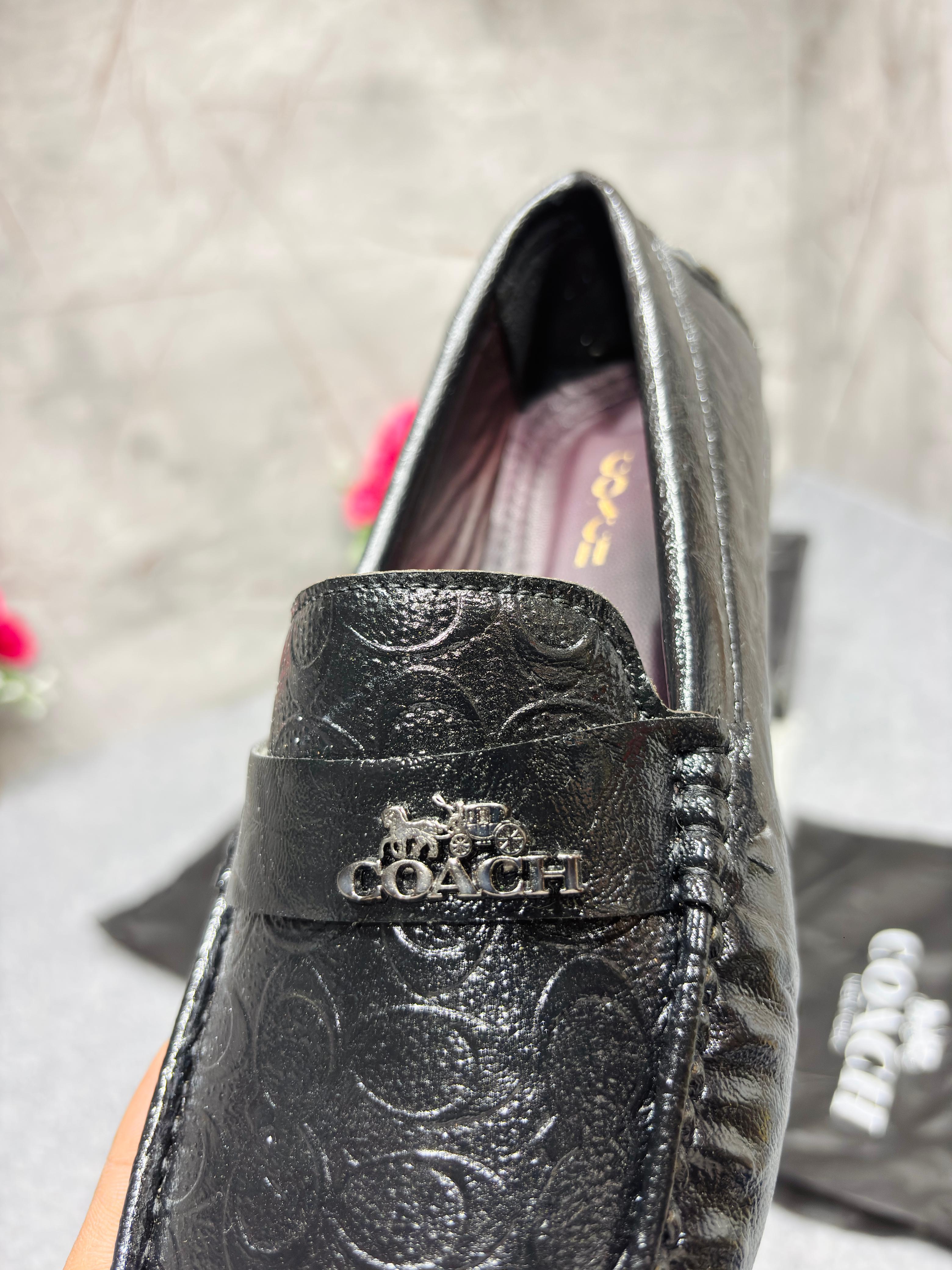 Coach Outlet Liam Luxury Monogram Leather Driving Loafers