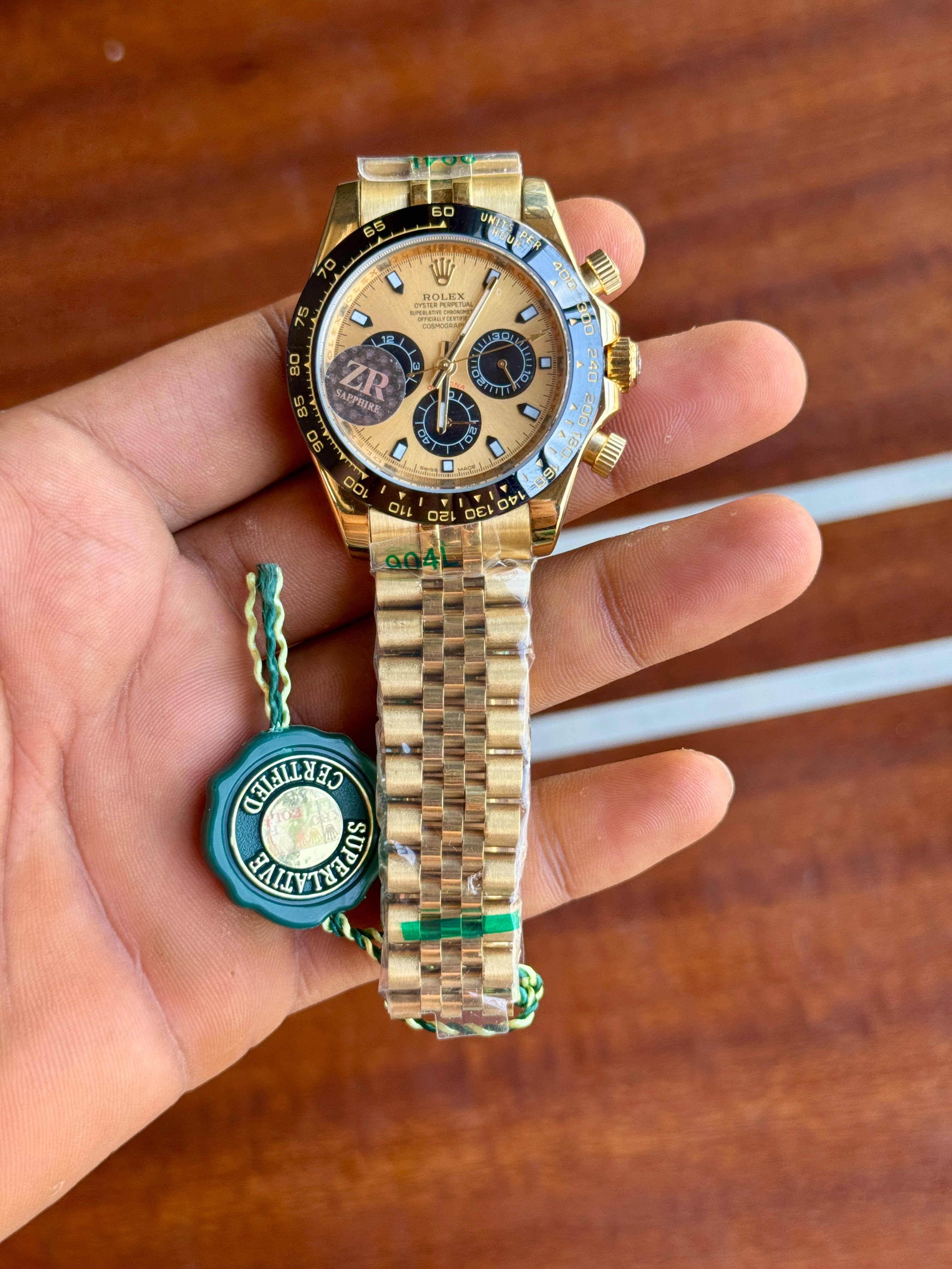 Rolex Cosmograph Daytona Gold Dial Stainless Steel Luxury Men's Watch