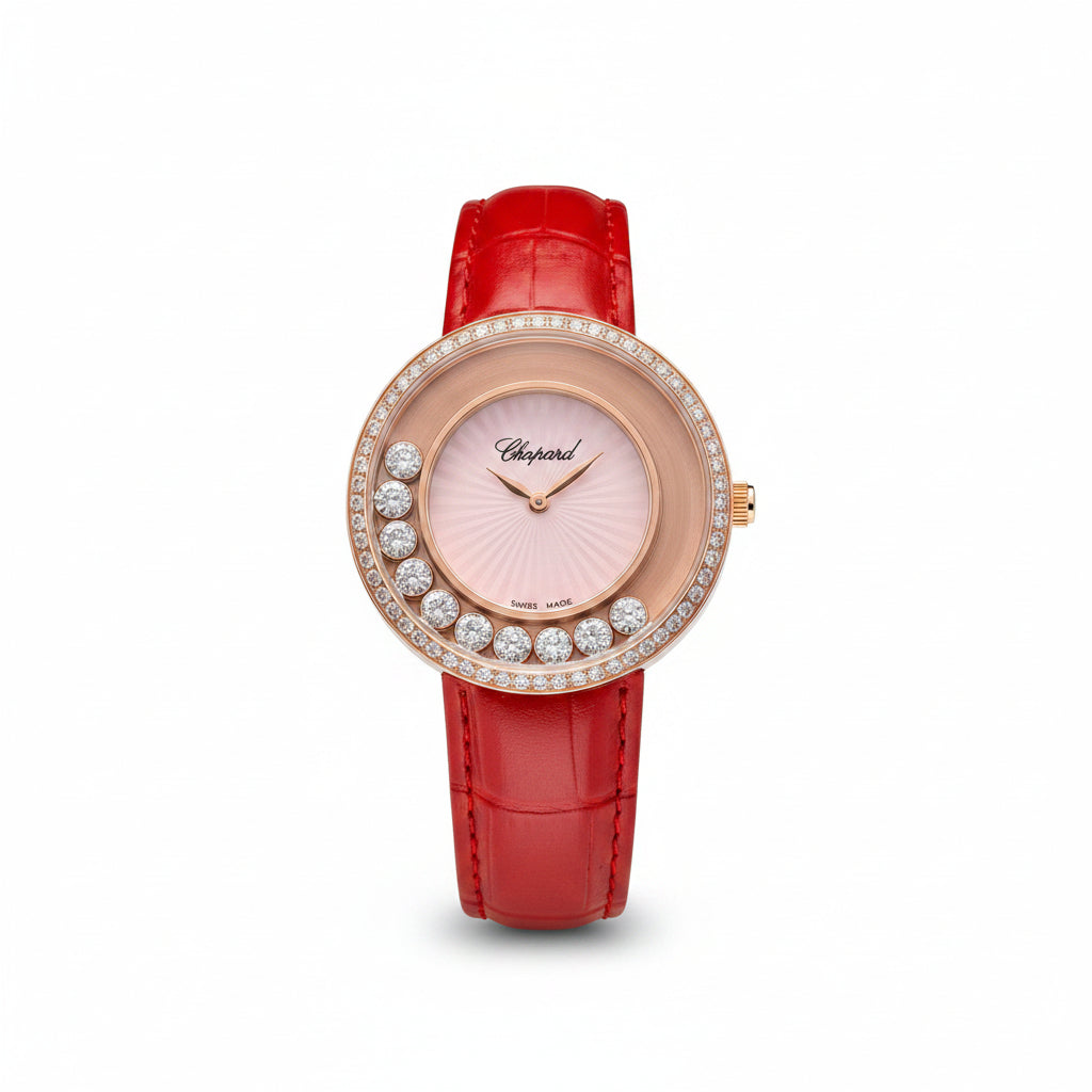 Chopard Happy Diamonds Luxury Quartz Ladies Watch with Leather Strap