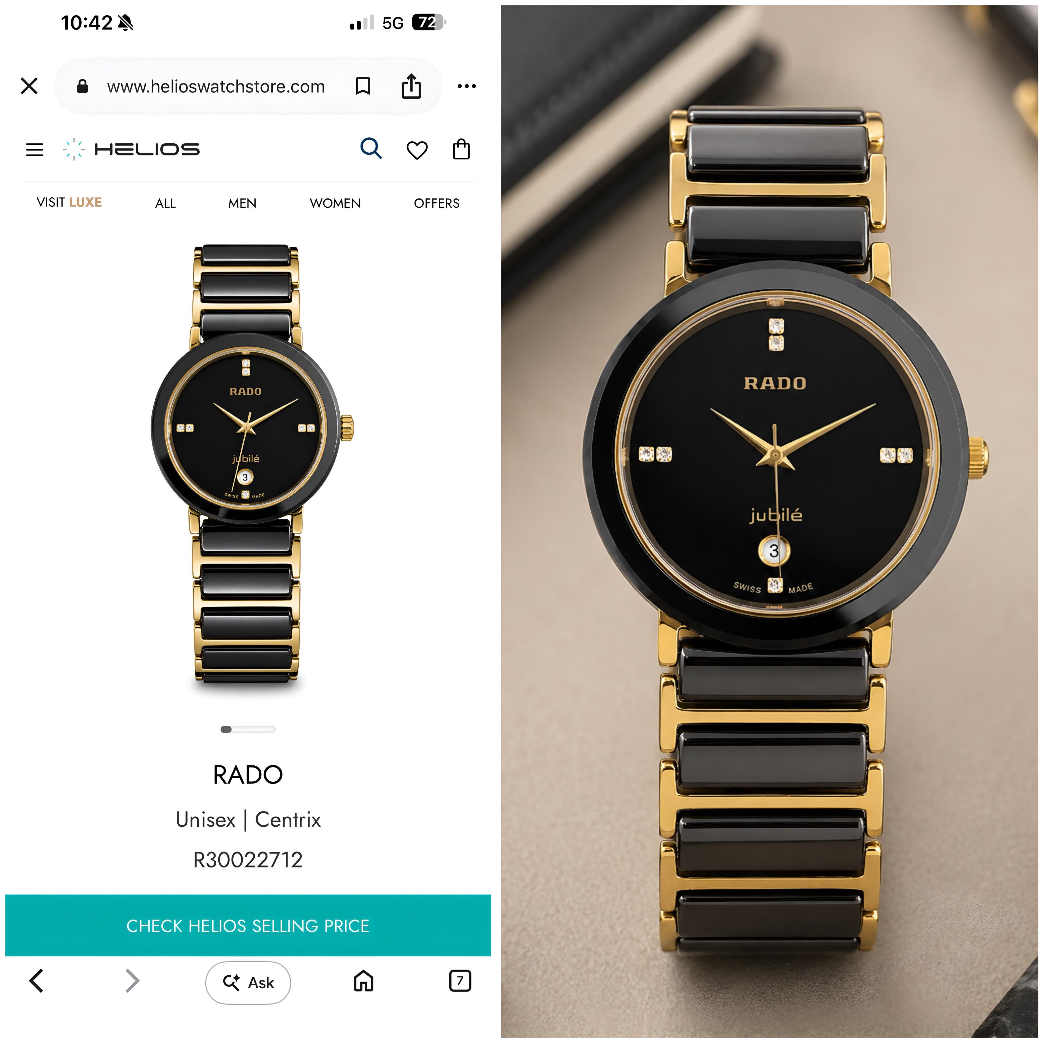 Rado Jubilé Black Ceramic Gold Luxury Women's Watch