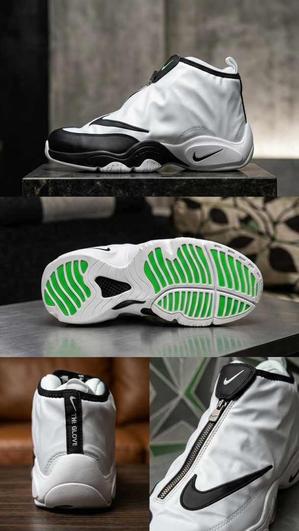 Nike Air Zoom Flight 98 x Gary Payton ‘The Glove’ White/Black Limited Edition Basketball Shoes – Retro Hardwood Court Sneakers