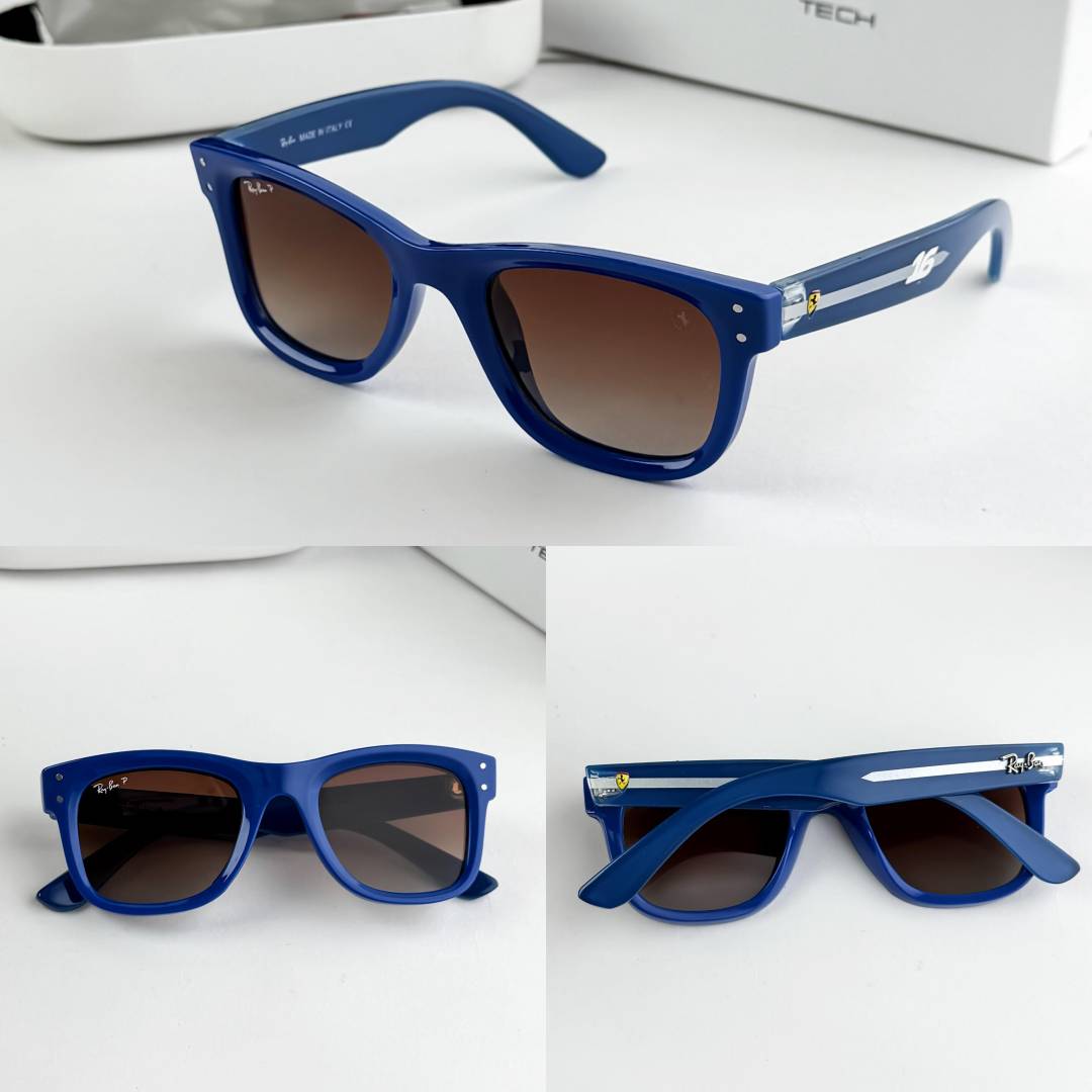 Ray-Ban Scuderia Ferrari Racing Edition Polarized Wayfarer Sunglasses in Matte Blue