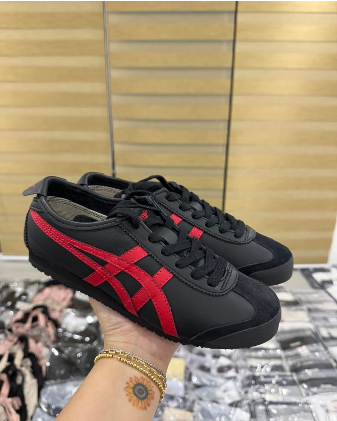Onitsuka Tiger Mexico 66 "Black Classic Red" Premium Retro Sneakers