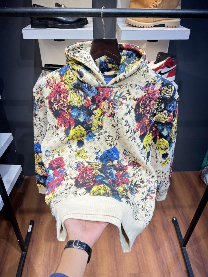 Louis Vuitton Premium Floral Bloom Hoodie – LV Monogram Edition