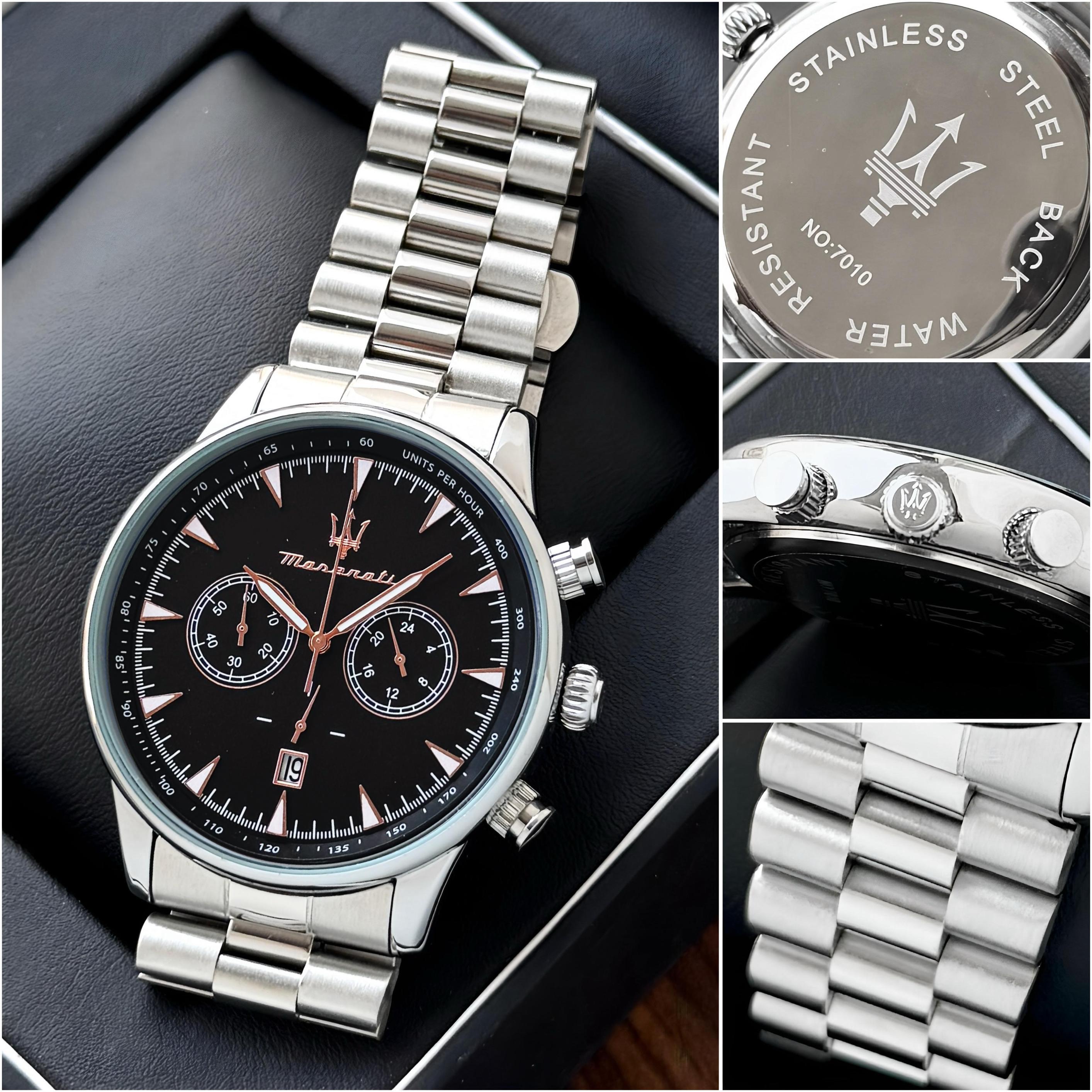 Maserati Classic Chronograph Black Dial Stainless Steel Men's Watch