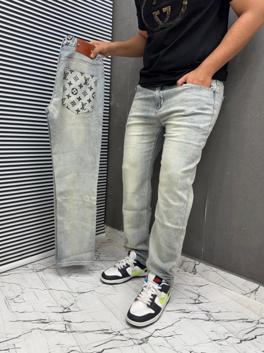 Louis Vuitton Premium Hyperflex Denim Jeans – LV Monogram Waistband Edition